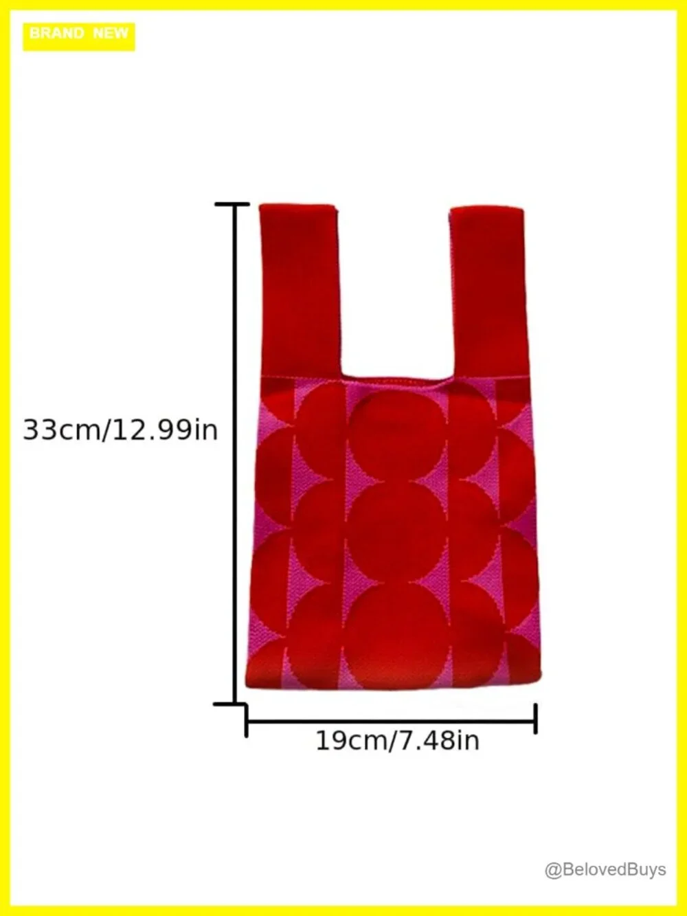 Color Contrast Knitted Woven Handbag Wrist Bag Tote